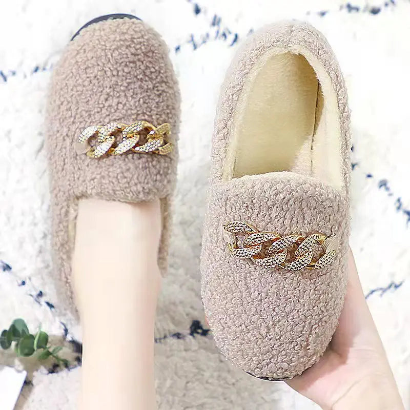 Fluff Chique | Dames Warme Pluche Pantoffels-Slippers-Calora-Khaki-36-Calora