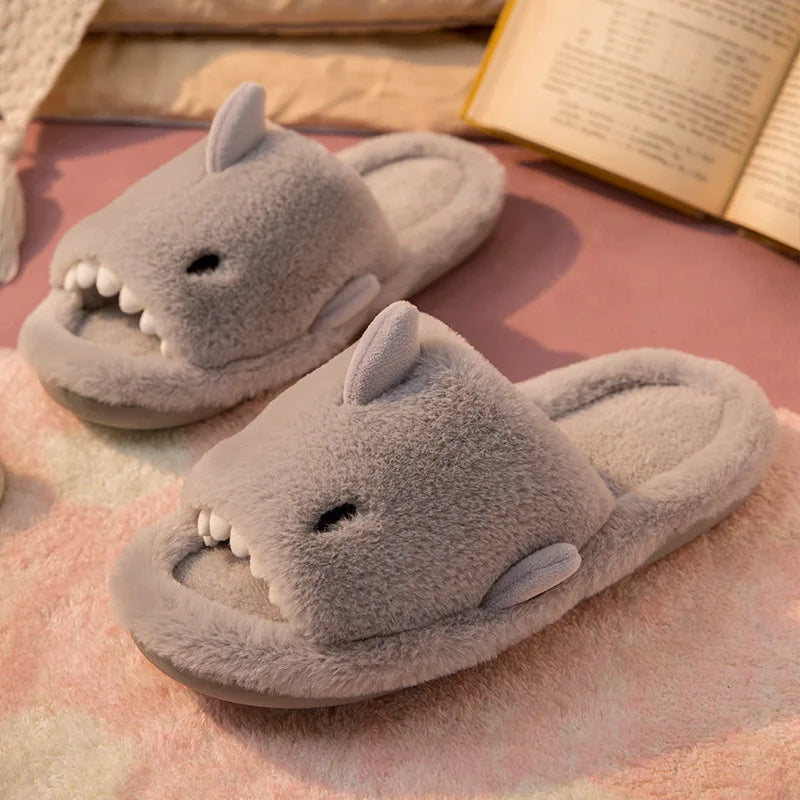 Fluffies | Winter Warme Pantoffels Plush Haai Slippers Dames Kinderen-Slippers-Calora-Blauw-36-37 (22.5-23cm)-Calora