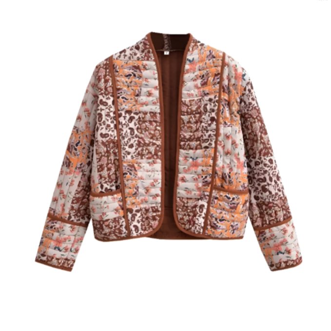 Freya | Kleurrijk Vintage Lente Vest-Blazers & Vesten-Calora-Rood Oranje-S-Calora