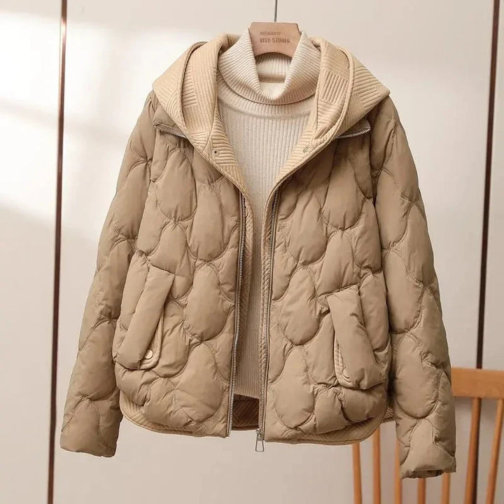 Froukje | Winterjas met capuchon en gewatteerde parka voor dames-Zomer Jassen-Calora-Khaki-S-Calora