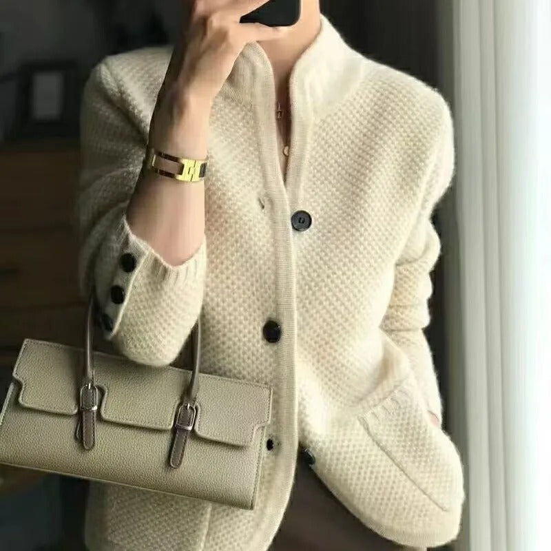 Fundira - Dikke dames sweaterjas-Blazers & Vesten-Calora-Beige-Eén maat-Calora