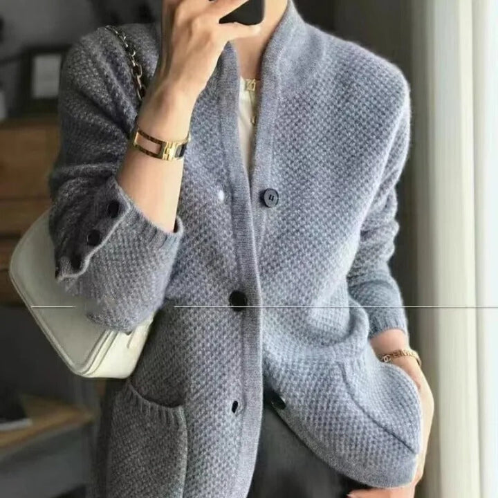 Fundira - Dikke dames sweaterjas-Blazers & Vesten-Calora-Grijs-Eén maat-Calora