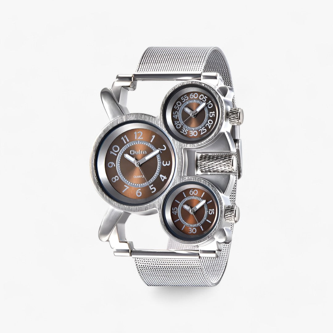 Futuristisch Modern Horloge met Quartz technologie-Horloges-Calora-Bruin-Calora