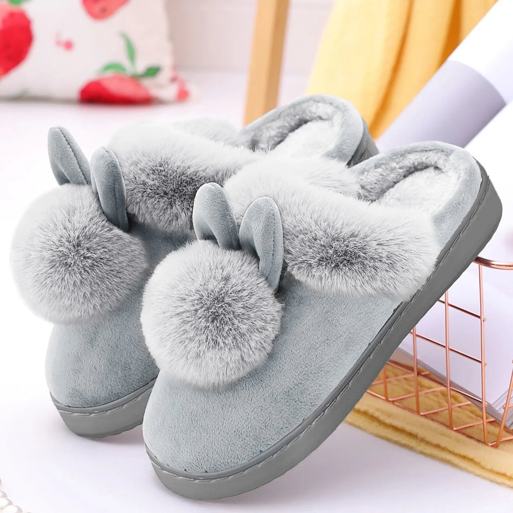 Fuzzy Bunnies | Winter Warme thuis Pantoffels-Slippers-Calora-Grijs-36-37-Calora