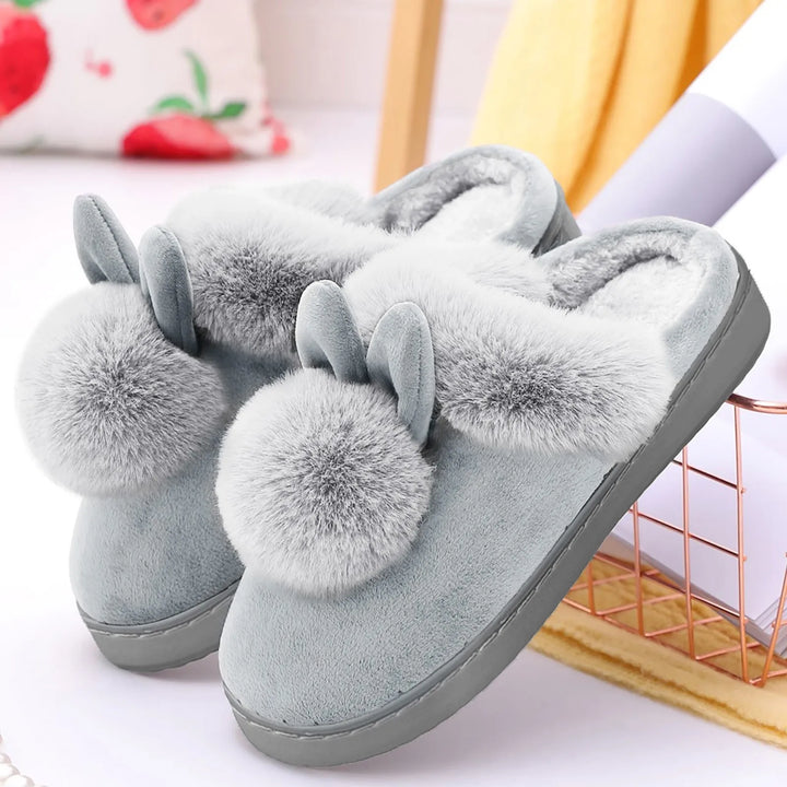Fuzzy Bunnies | Winter Warme thuis Pantoffels-Slippers-Calora-Grijs-36-37-Calora