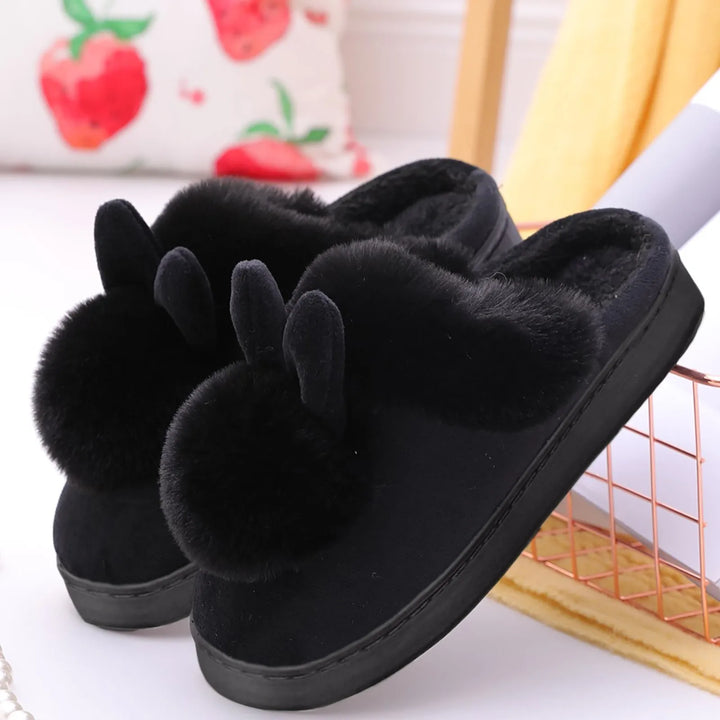 Fuzzy Bunnies | Winter Warme thuis Pantoffels-Slippers-Calora-Zwart-36-37-Calora