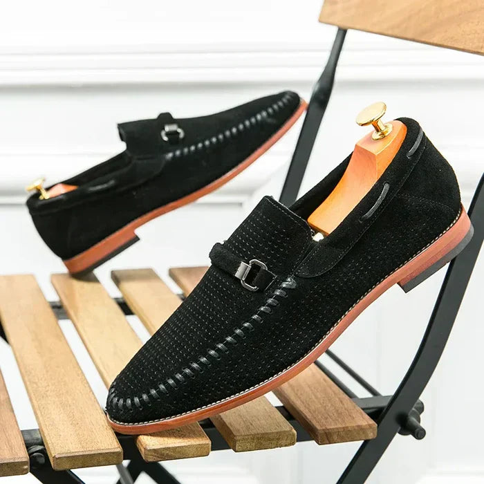 Gabriel | Stijlvolle Loafers met Gesp Detail en stiksels-Loafers-Calora-Zwart-39-Calora