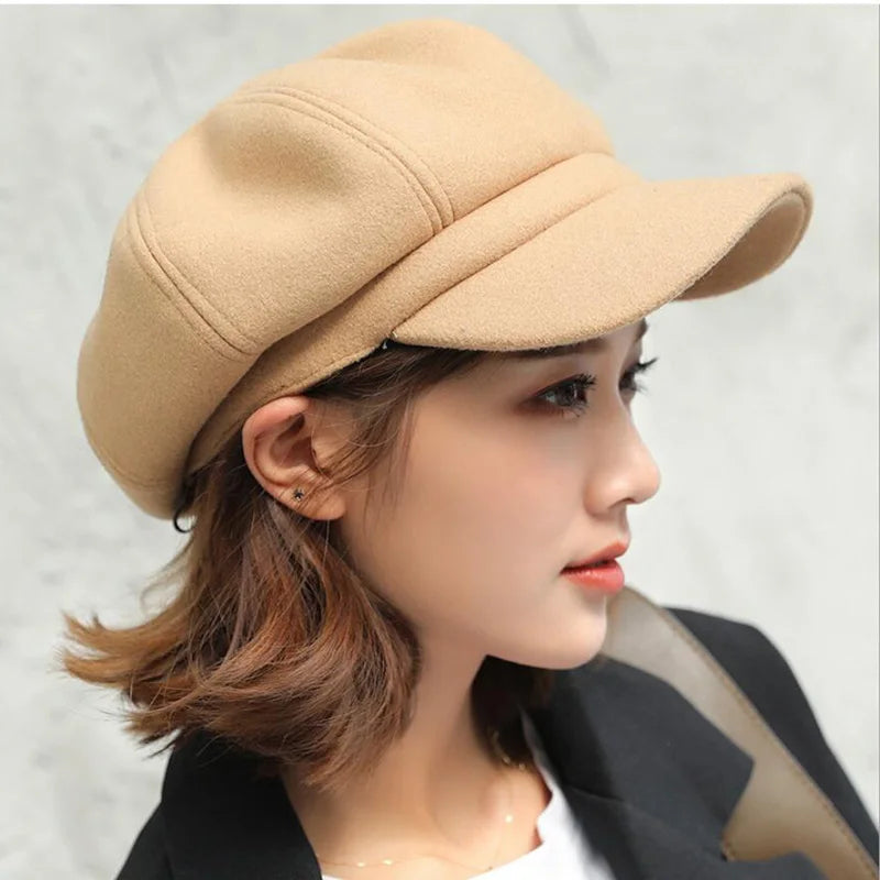 Gatsby Hoed | Elegante Vrouwen Newsboy Cap voor Elk Seizoen-Petten-Calora-Geel-Calora