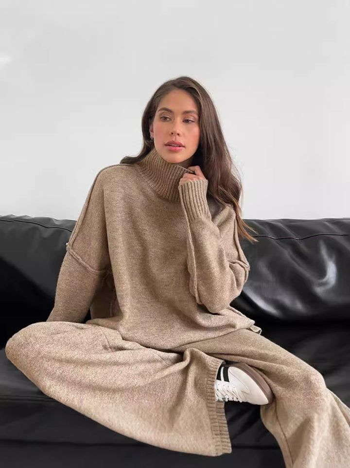 CALORA_ Gebreid Coltrui-Sweaterpak voor Dames met Losse Pasvorm