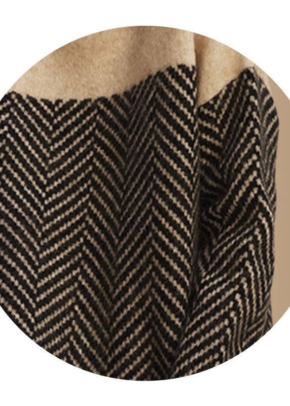 Gebreide Warme winter Sweater met col-Blazers & Vesten-Calora-Khaki-S-Calora