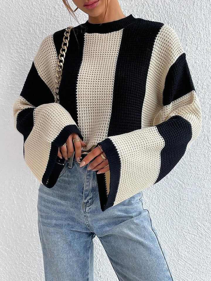 Gestreepte Trui met lange mouwen-Blazers & Vesten-Calora-Beige-S-Calora