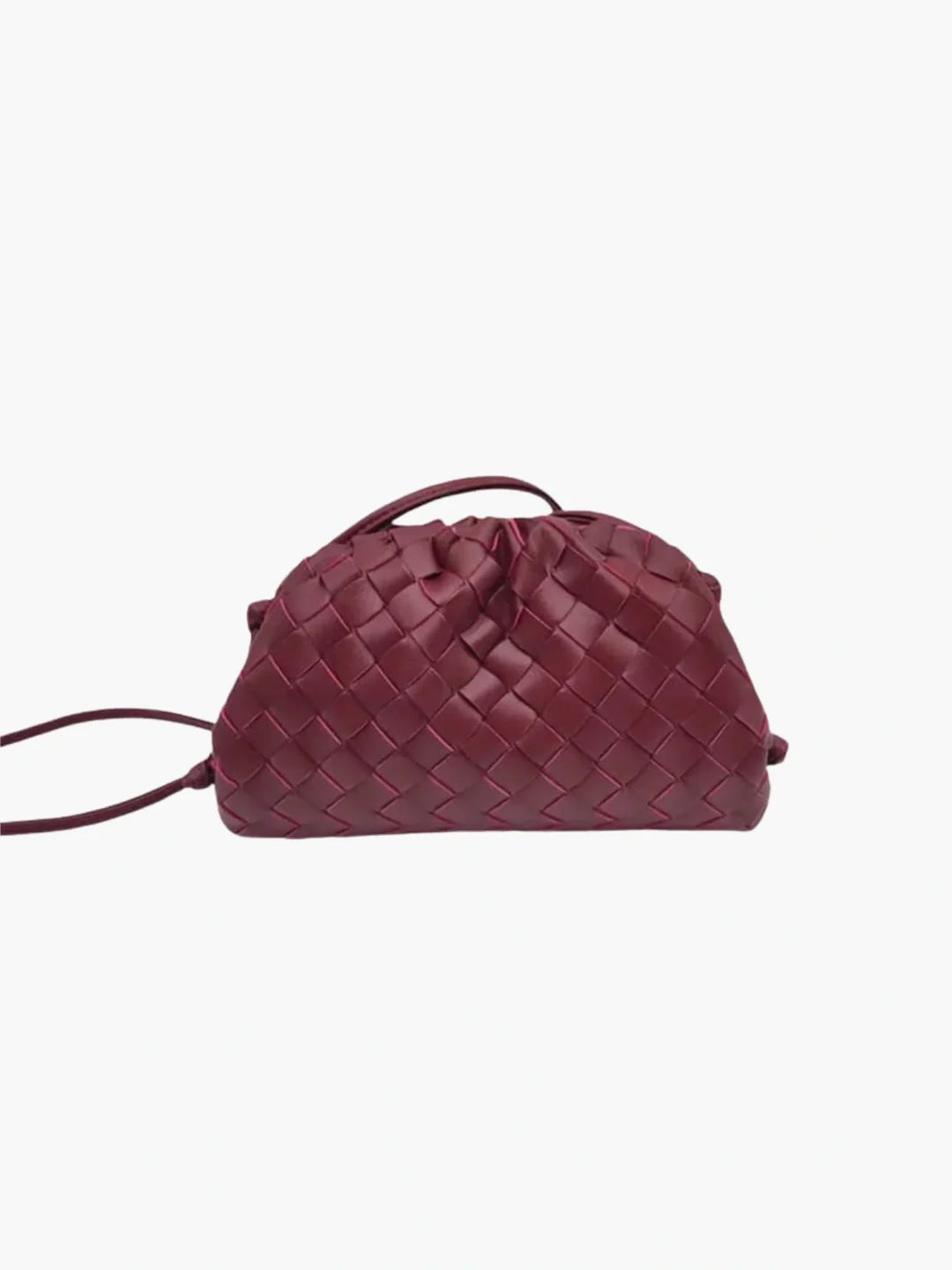 CALORA_ Gestreepte Vegan Leren Handtas Dames Met Koord Sluiting En Crossbody Band