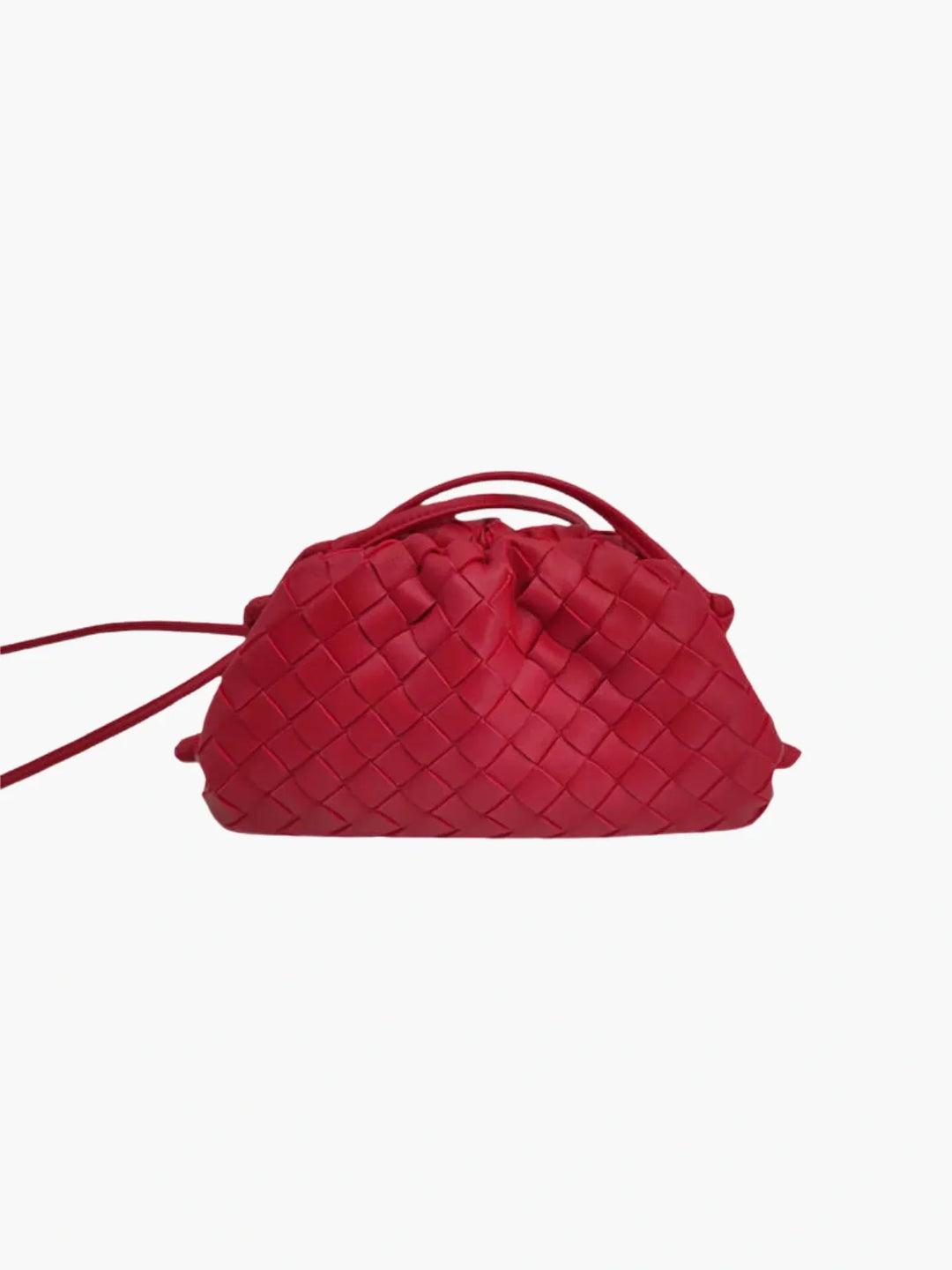 CALORA_ Gestreepte Vegan Leren Handtas Dames Met Koord Sluiting En Crossbody Band