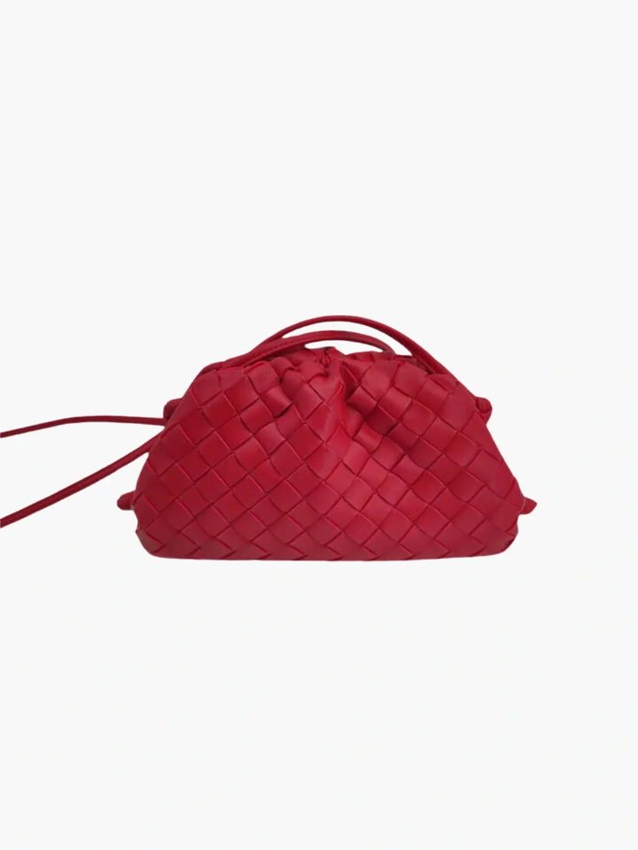CALORA_ Gestreepte Vegan Leren Handtas Dames Met Koord Sluiting En Crossbody Band