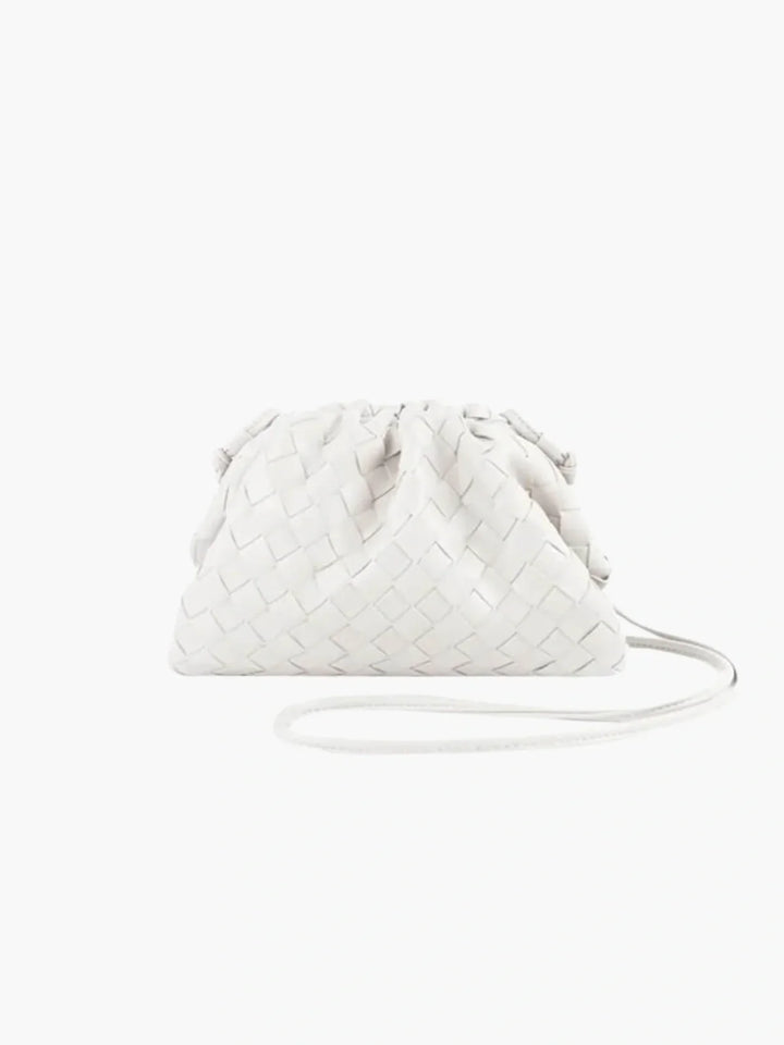CALORA_ Gestreepte Vegan Leren Handtas Dames Met Koord Sluiting En Crossbody Band