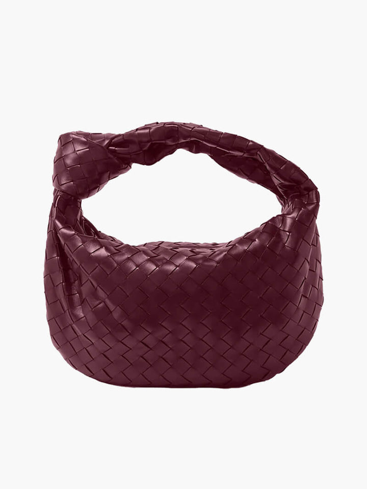 CALORA_ Gevlochten Knopen Faux Lederen Medium Tas voor Moderne Stijl