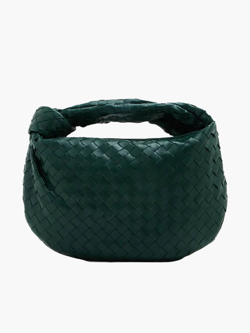 CALORA_ Gevlochten Knopen Faux Lederen Medium Tas voor Moderne Stijl