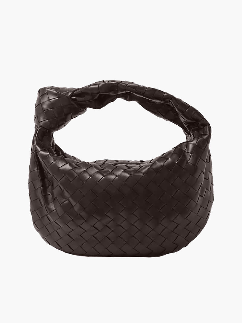 CALORA_ Gevlochten Knopen Faux Lederen Medium Tas voor Moderne Stijl