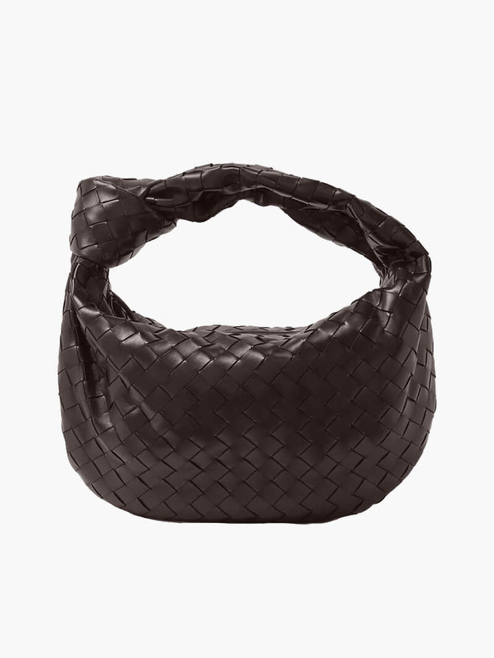 CALORA_ Gevlochten Knopen Faux Lederen Medium Tas voor Moderne Stijl