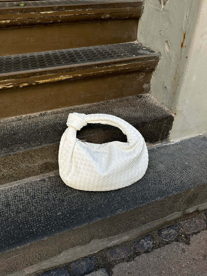 CALORA_ Gevlochten Knopen Faux Lederen Medium Tas voor Moderne Stijl