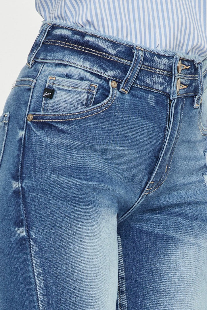 Gewassen denim skinny Spijkerbroek met ruwe rand-Pantalons-Calora-S-Calora