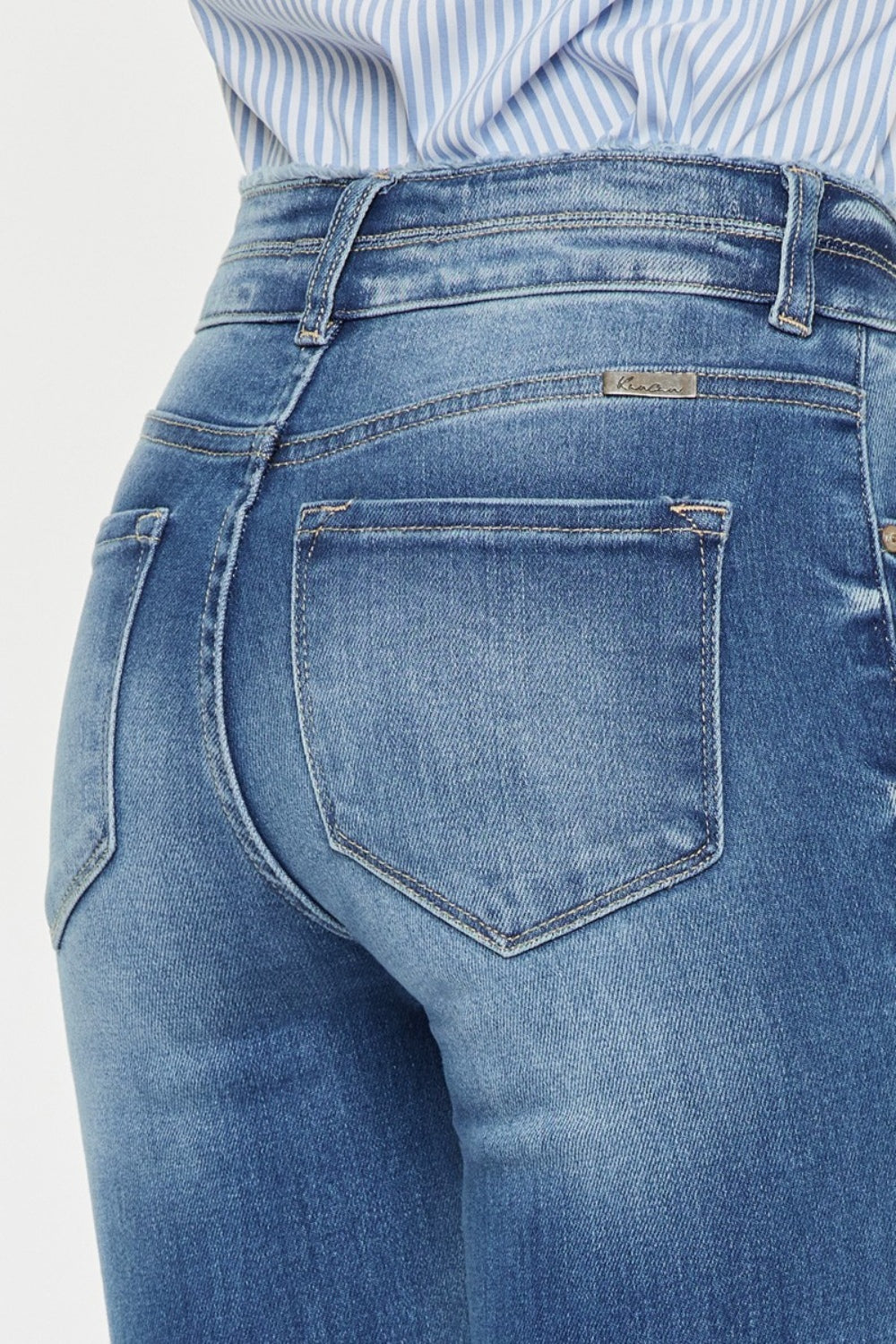 Gewassen denim skinny Spijkerbroek met ruwe rand-Pantalons-Calora-S-Calora