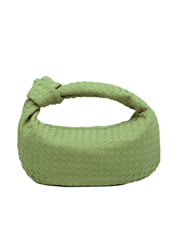 CALORA_ Geweven Suède Handtas Medium met Knoopdetail