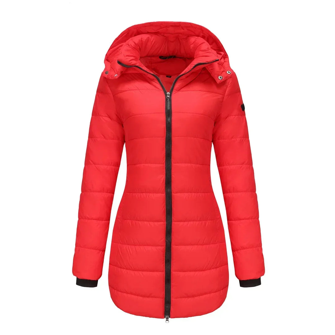Ginevra | Winterjas voor dames met afneembare gewatteerde capuchon-Zomer Jassen-Calora-Abrikoos-S-Calora