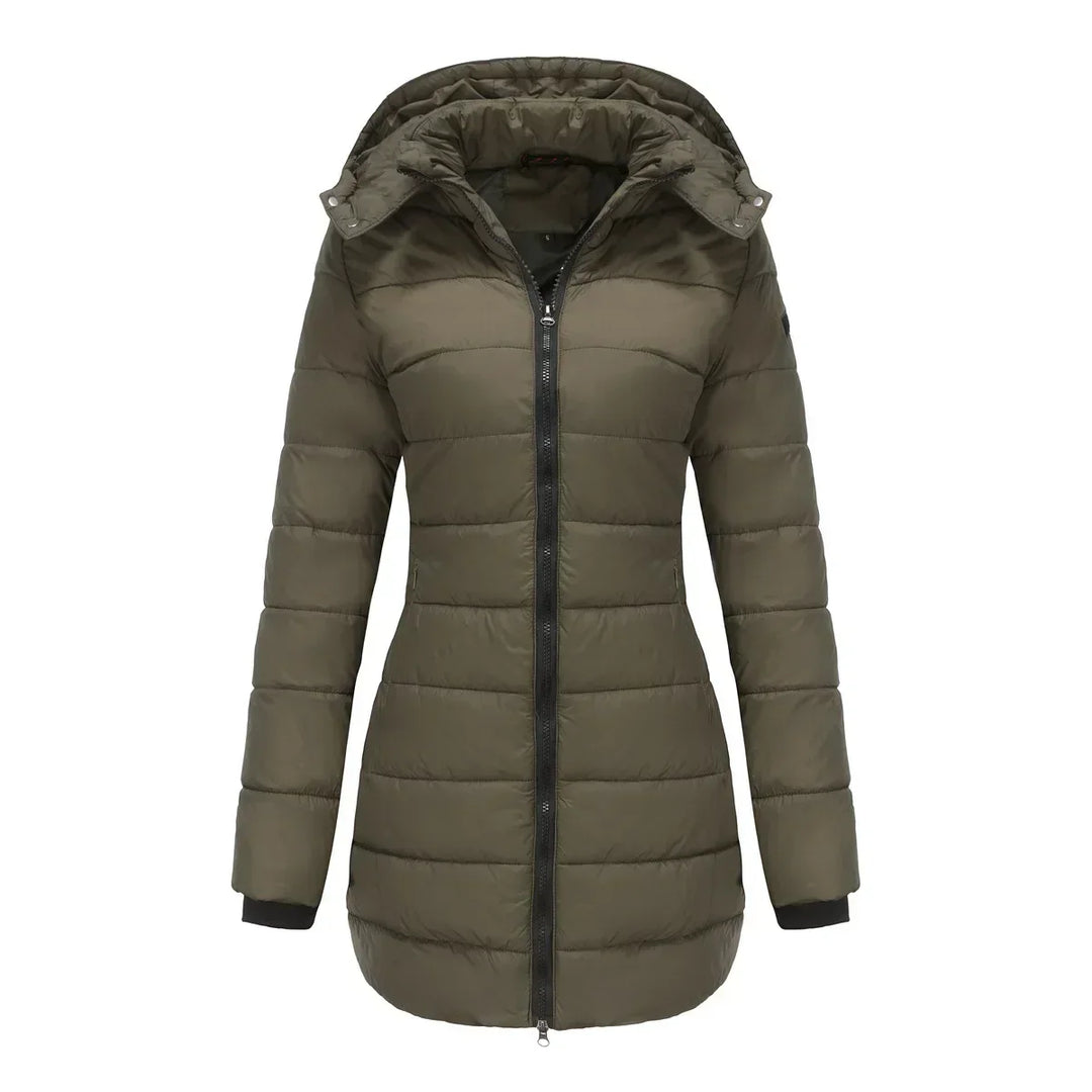 Ginevra | Winterjas voor dames met afneembare gewatteerde capuchon-Zomer Jassen-Calora-Abrikoos-S-Calora
