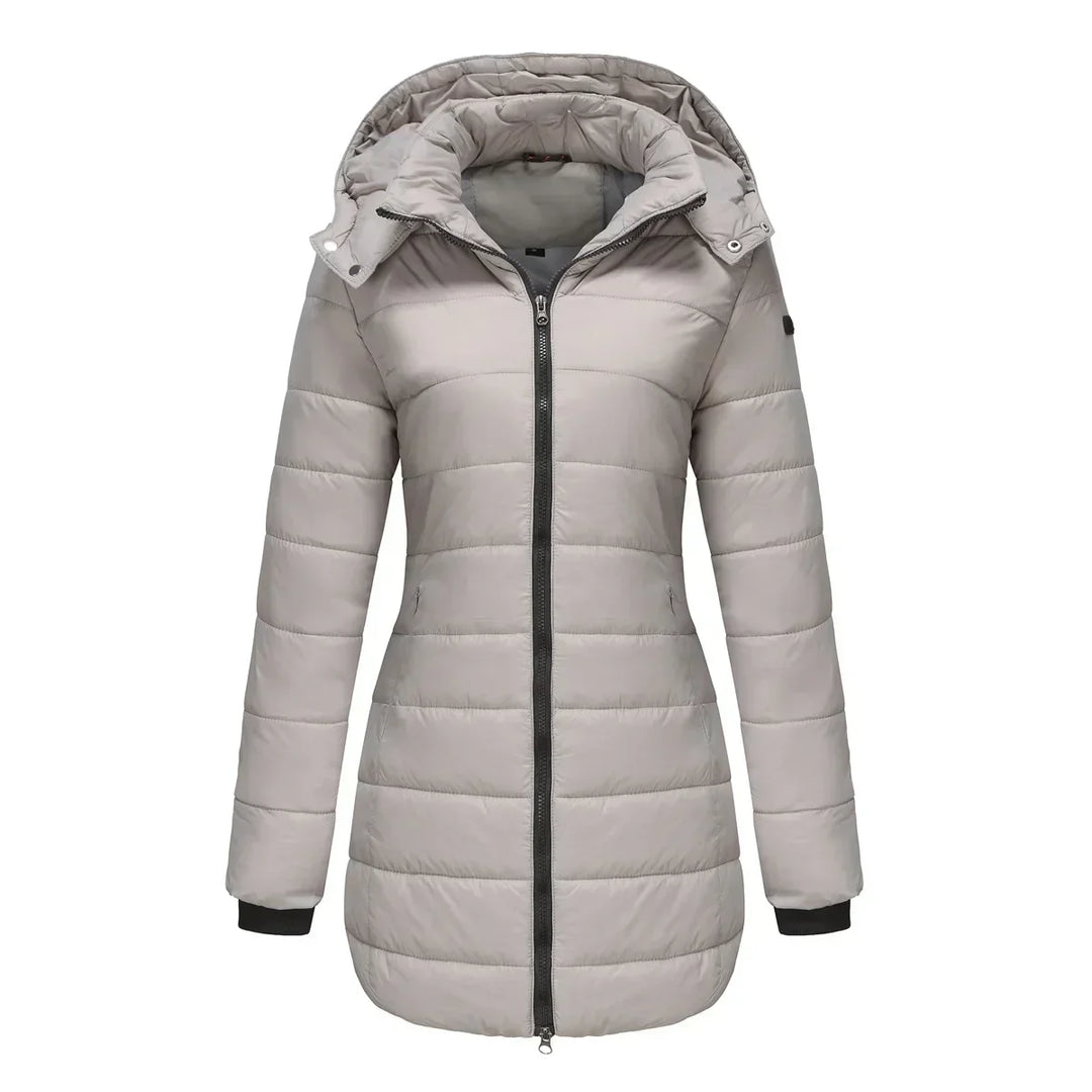 Ginevra | Winterjas voor dames met afneembare gewatteerde capuchon-Zomer Jassen-Calora-Abrikoos-S-Calora