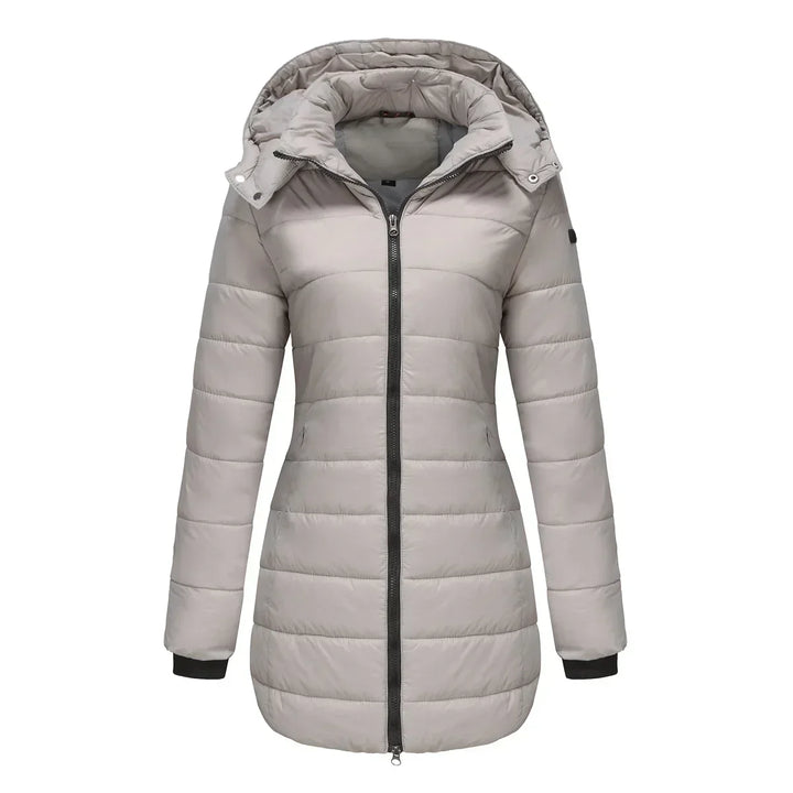 Ginevra | Winterjas voor dames met afneembare gewatteerde capuchon-Zomer Jassen-Calora-Abrikoos-S-Calora