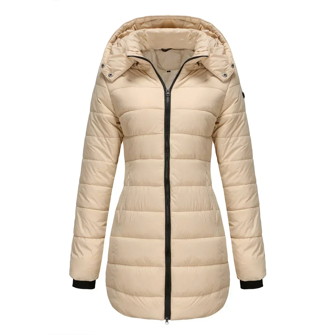 Ginevra | Winterjas voor dames met afneembare gewatteerde capuchon-Zomer Jassen-Calora-Abrikoos-S-Calora