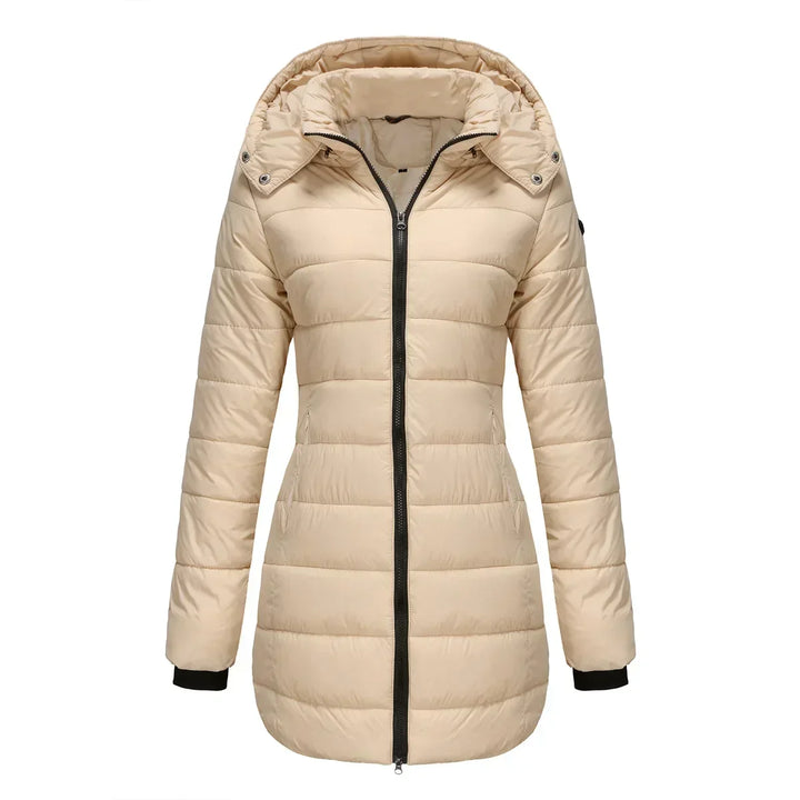 Ginevra | Winterjas voor dames met afneembare gewatteerde capuchon-Zomer Jassen-Calora-Abrikoos-S-Calora