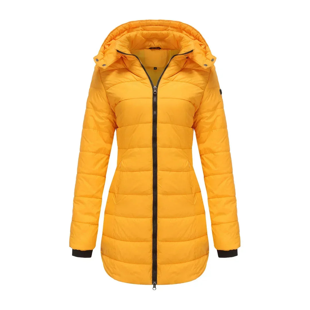 Ginevra | Winterjas voor dames met afneembare gewatteerde capuchon-Zomer Jassen-Calora-Abrikoos-S-Calora