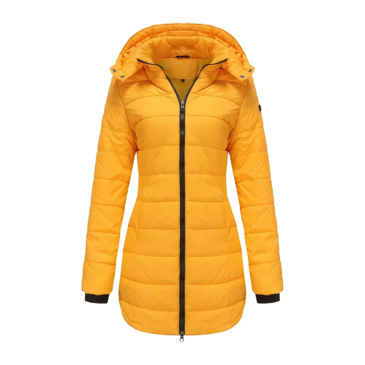 Ginevra | Winterjas voor dames met afneembare gewatteerde capuchon-Zomer Jassen-Calora-Abrikoos-S-Calora
