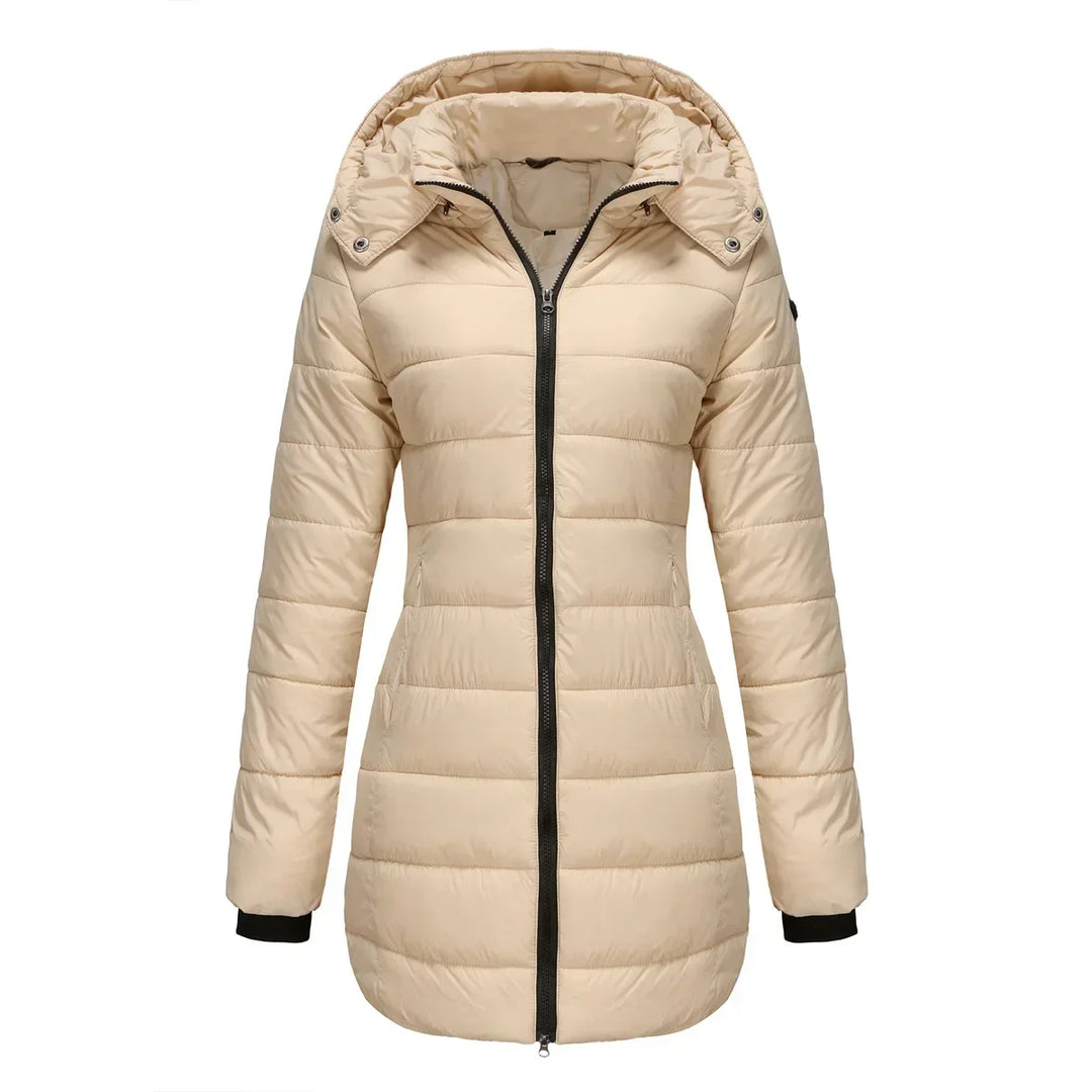 Ginevra | Winterjas voor dames met afneembare gewatteerde capuchon-Zomer Jassen-Calora-Abrikoos-S-Calora