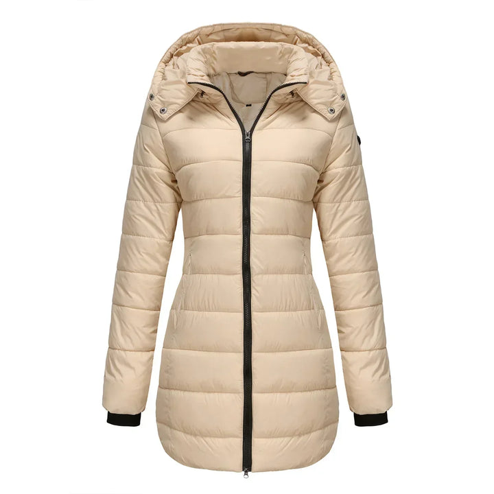 Ginevra | Winterjas voor dames met afneembare gewatteerde capuchon-Zomer Jassen-Calora-Abrikoos-S-Calora