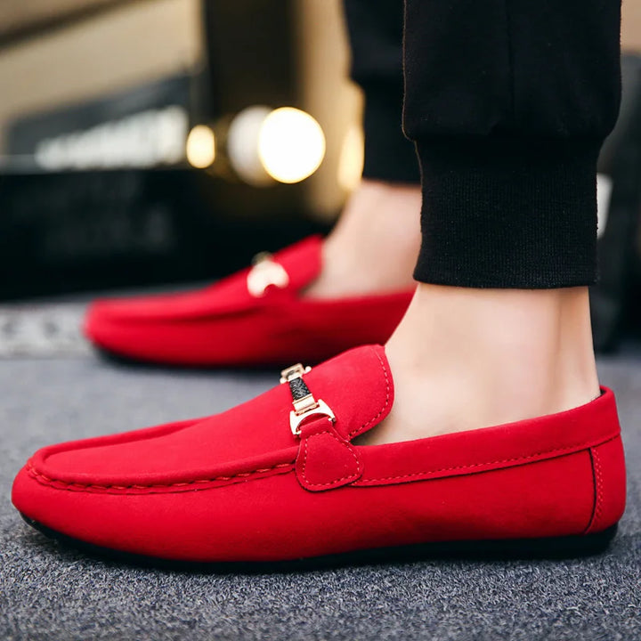 Giuliano | Elegante Suède Slip-on Loafers - Instappers-Loafers-Calora-Zwart-38-Calora