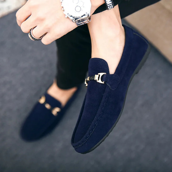 Giuliano | Elegante Suède Slip-on Loafers - Instappers-Loafers-Calora-Zwart-38-Calora