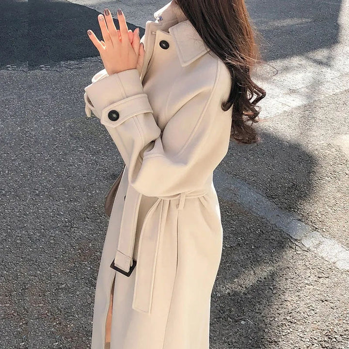CALORA_ Givenéra | Elegante Lange Trenchcoat Jas