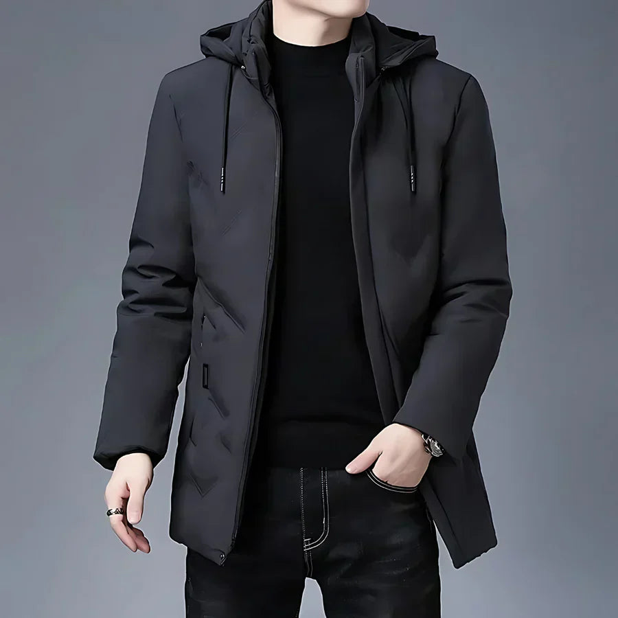 Glacier | Modern Winterjas met Capuchon voor Heren-Zomer Jassen-Calora-Grijs-S-Calora