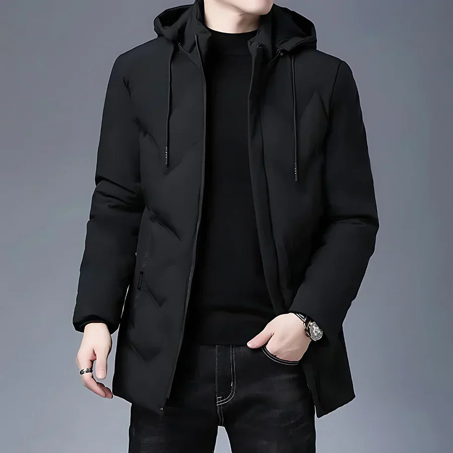 Glacier | Modern Winterjas met Capuchon voor Heren-Zomer Jassen-Calora-Zwart-M-Calora