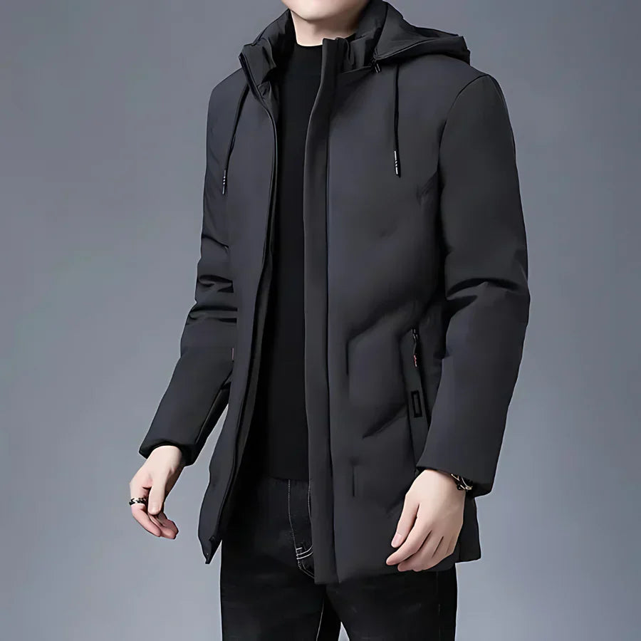 Glacier | Modern Winterjas met Capuchon voor Heren-Zomer Jassen-Calora-Zwart-S-Calora