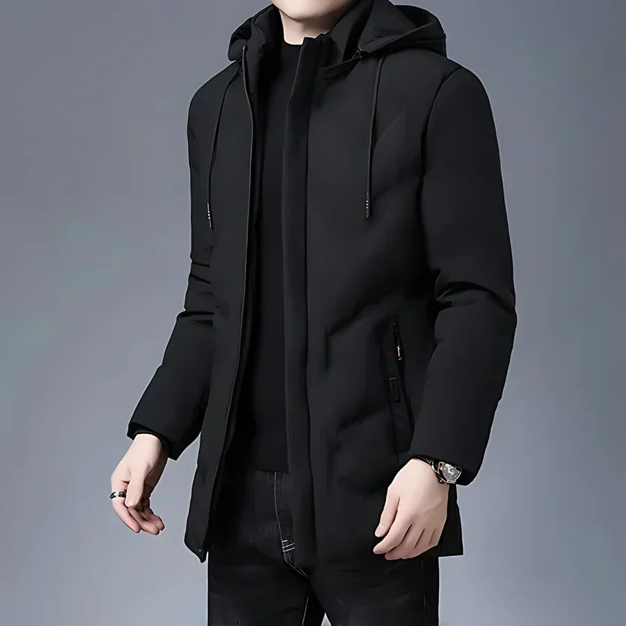 Glacier | Modern Winterjas met Capuchon voor Heren-Zomer Jassen-Calora-Zwart-S-Calora