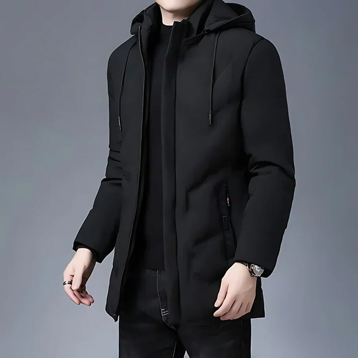 Glacier | Modern Winterjas met Capuchon voor Heren-Zomer Jassen-Calora-Zwart-S-Calora
