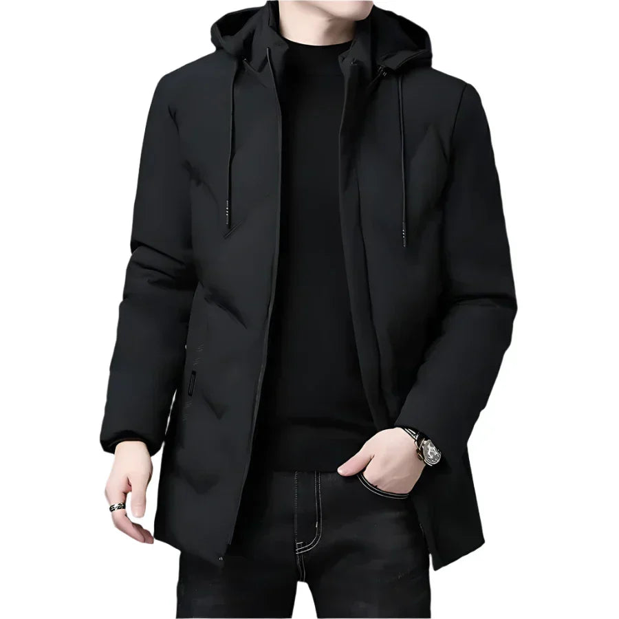 Glacier | Modern Winterjas met Capuchon voor Heren-Zomer Jassen-Calora-Zwart-S-Calora