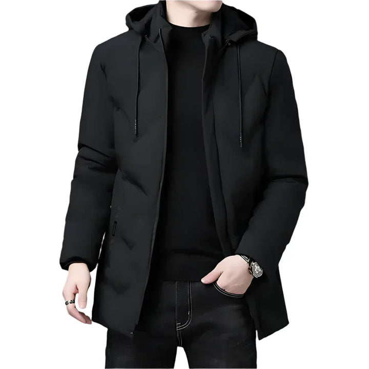 Glacier | Modern Winterjas met Capuchon voor Heren-Zomer Jassen-Calora-Zwart-S-Calora