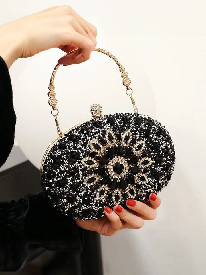 CALORA_ Glamorous Gemstone Clutch voor Avond Feesten en Speciale Gelegenheden