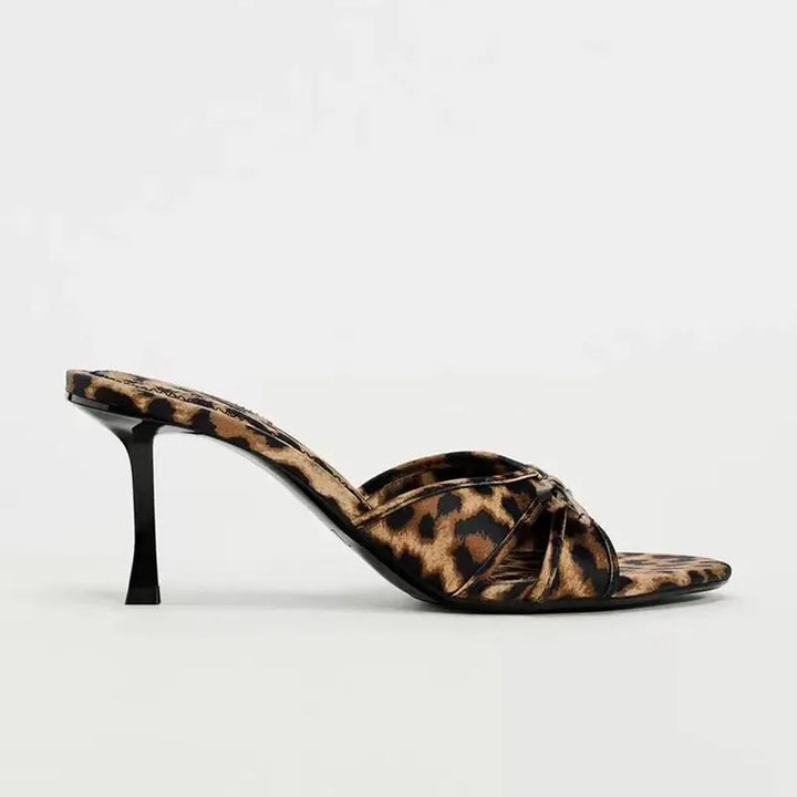 Glamouria | Hoge Hakken met Strik en Luipaardprint-Hakken-Calora-Zwart-35-Calora