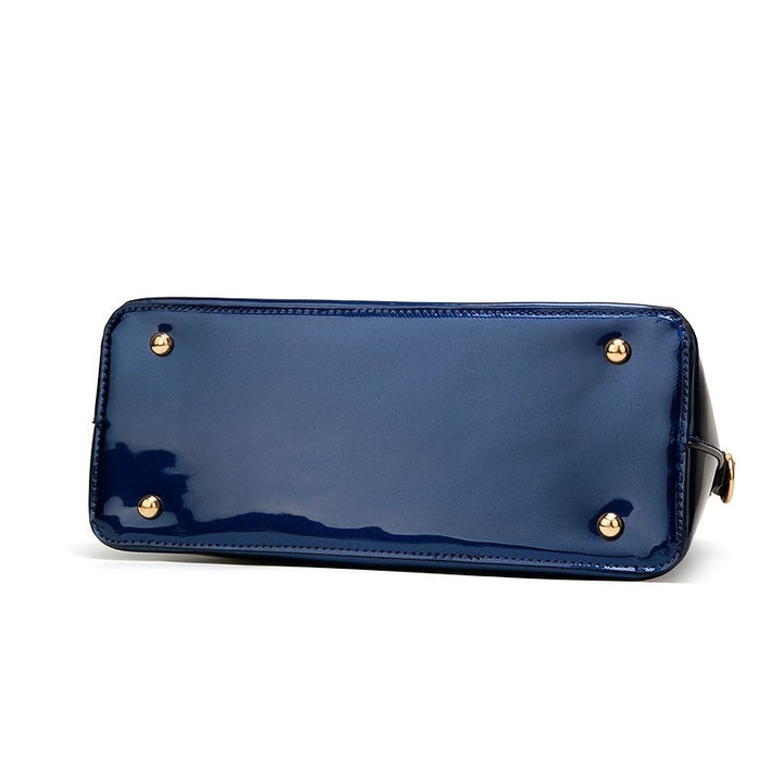 Glanzende Hand- en Schoudertas | Luxe en Functioneel-Handtassen-Calora-Zwart-Calora